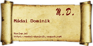 Mádai Dominik névjegykártya